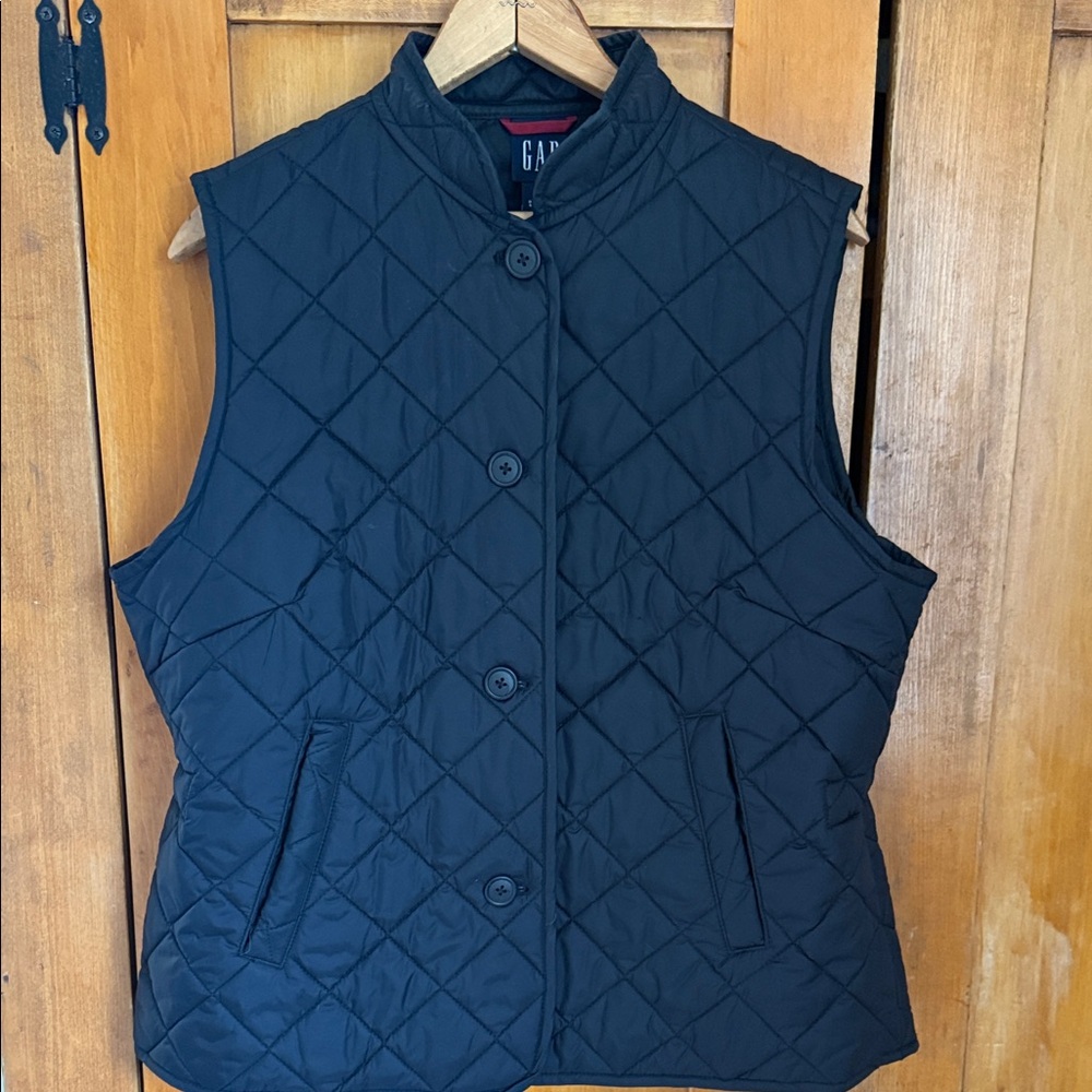 Gap Quilted Vest Y2K Mandarin Collar Large